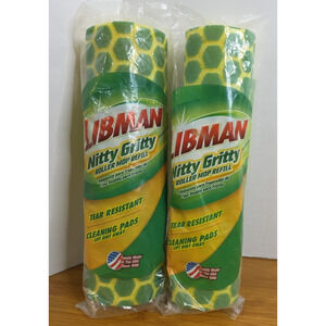 Libman Nitty Gritty Roller Mop Refill Replacement Mop Head Tear Resistant 2 Pack
